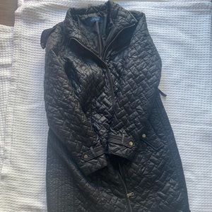 Black Quilted Cole Haan Coat